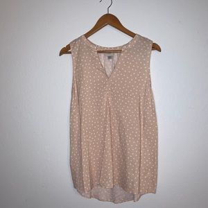 XXL A New Day Sleeveless Pink&White PolkaDot Top